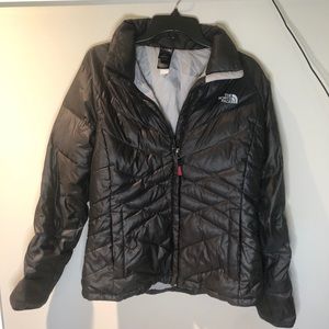 black puffy north face women’s down coat size M